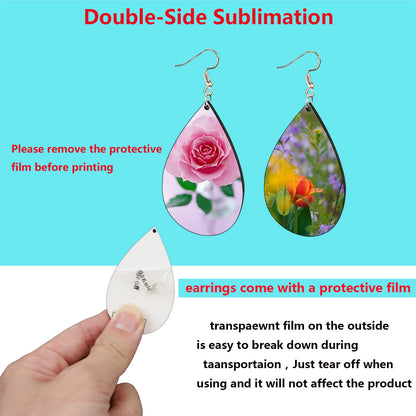 Sublimation earring blanks large 2.1 in BIG SIZE MDF 48pcs sublimation blanks bulk products earrings blank sublimation printing with Hooks