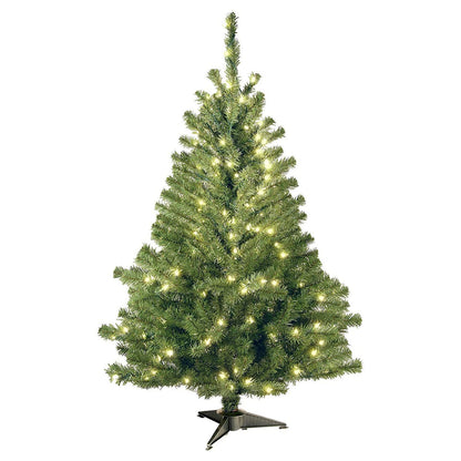 National Tree Company Pre-Lit Artificial Mini Christmas Tree, Green, Kincaid Spruce, White Lights, Includes Stand, 4 Feet