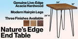Jofran Nature's Edge Modern Solid Wood Natural Live Edge Chairside End Table, Slate Jofran Inc.