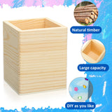 Blueweenly 12 Pcs Wood Pen Holder Unfinished Wooden Boxes, 4 Sets 12 Color Watercolor Paints and 1 Set Acrylic Stickers for DIY Crafts Birthday Party Favor Gift Supplies Blueweenly