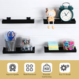 Blulu 4 Pack 10 x 4.3 Inch Slatwall Shelves, Retail Display Shelves Panel Metal Boutique Display Slat Wall Shelf Accessories for Home Shoe Stores Boutiques Storage Shelf Organization(Black) Blulu