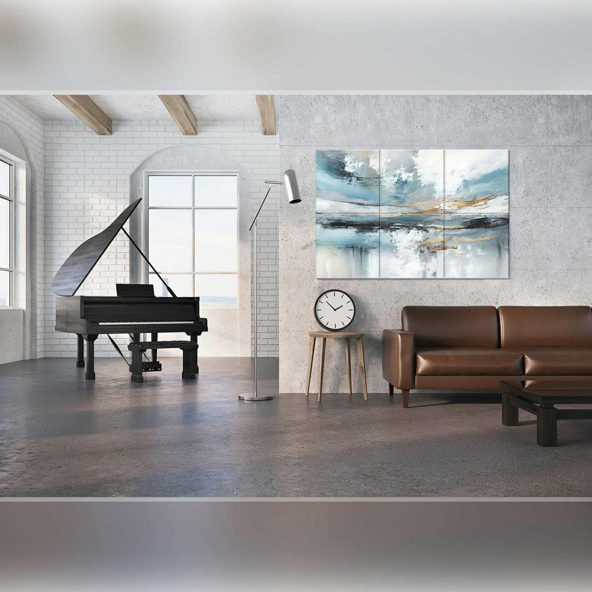 Art Acoustic Panels, 6 Pack Self-Adhesive Large Wall Art Paintings for Wall Decoration, Sound Absorbing Panels for Recording Studio, Living room and Bedroom, 72×48 inch (Lake of the Sky) JBER