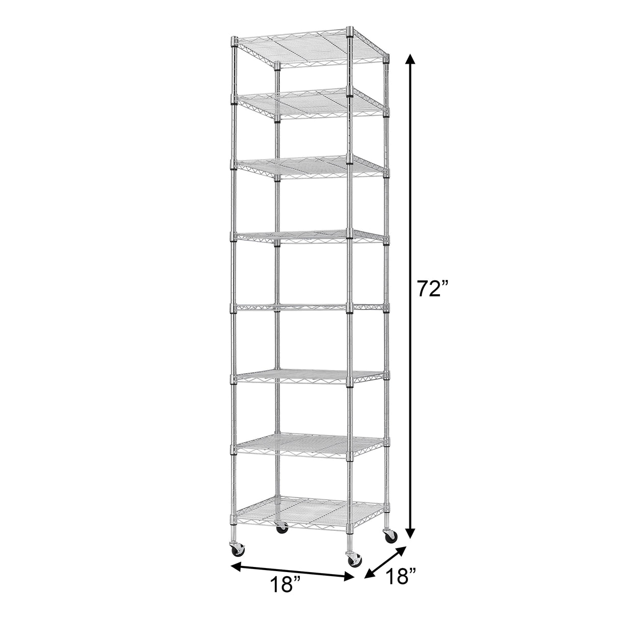 Finnhomy Heavy Duty 8 Tier Wire Shelving with Wheels 18x18x72.8-inches 8 Shelves Storage Rack Thicken Steel Tube, Pantry Shelves for Storage, Finnhomy