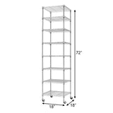 Finnhomy Heavy Duty 8 Tier Wire Shelving with Wheels 18x18x72.8-inches 8 Shelves Storage Rack Thicken Steel Tube, Pantry Shelves for Storage, Finnhomy