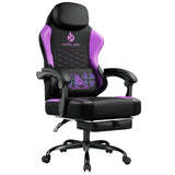 Gaming Chair with Massage and Packet Spring Cushion,Ergonomic Gamer Chairs for Adults with Footrest 300lbs,High Back Gamer Leather Chair with Headrest and Lumbar Support WAILOR