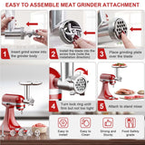Meat Grinder & Slicer Shredder Attachments for KitchenAid Stand Mixer, Meat Grinder with Sausage Stuffer Tubesand and Slicer Shredder Set, 2 Pcs Attachment Set for KitchenAid Mixers By Cofun Cofun
