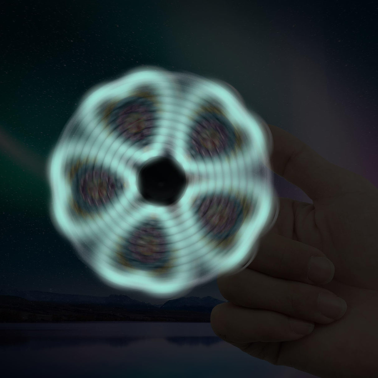 5D DIY Hearts Fidget Spinner Diamond Painting Kit Glow in Dark Crystal Rhinestone Acrylic Decoration Approx 8cm x 8cm Syntego