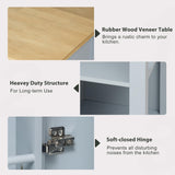 Merax Rolling Kitchen Island on Wheels with Extendable Dining Table & Power Outlet, Wood Kitchen Cart on Wheels with Internal Storage Rack,2 Drawers & 2 Cabinets, 47" Wide Grey Blue Merax