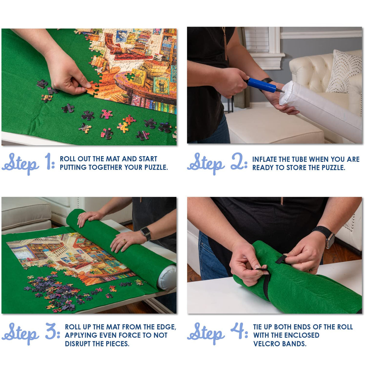 White Mountain Puzzles Puzzle Roll Up Mat 47" x 35.5" White Mountain