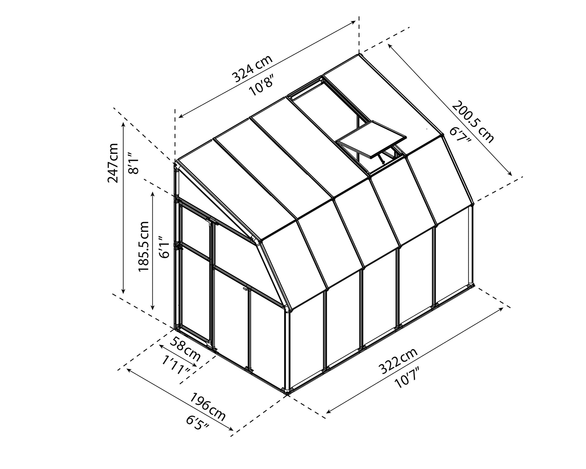 Rion HG7510 Canopia Sun Room, 6' x 10', White - WoodArtSupply