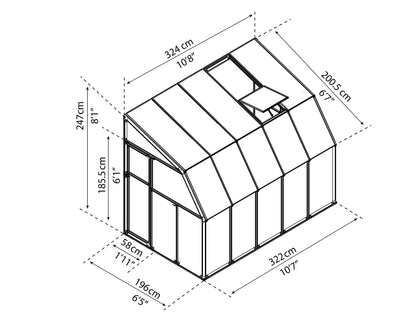 Rion HG7510 Canopia Sun Room, 6' x 10', White - WoodArtSupply