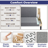 STHOUYN Mini Small Comfy Couch Armless Loveseat Sofa for Bedroom with USB Port, Velvet Small Couches for Small Spaces Living Room, Apartment Office Dorm (Grey) STHOUYN