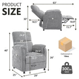 Thctvous Gray Electric Recliner Chairs for Adults, Comfy Power Recliners with Remote Control, Small Recliner Chair for Bedroom, Mini Reclining Chairs for Living Room Home Theater Office (Gray) Thctvous