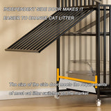 HARELA Catio Cat Enclosures Outdoor for Cats, Balcony Cat Playpen with Platforms, Wheels and Removing Tray, Ideal for Safe Play and Relaxation, for Cat Activity, for 1-3 Cats(White), 85*60*147cm HARELA