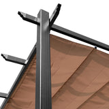 Outsunny 10' x 13' Aluminum Patio Pergola with Retractable Pergola Canopy, Backyard Shade Shelter for Porch, Outdoor Party, Garden, Grill Gazebo, Charcoal Gray Outsunny