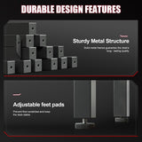 GTRACING Gaming Desk 55 Inch with LED Lights, Large Computer Desk with Mouse Pad for Home Office, T-Shaped Carbon Fibre Surface PC Game Workstations with Headphone Hook, Black GTRACING