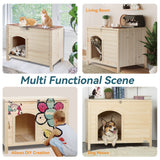 Petsfit Large Cat Litter Box Furniture Hidden,No Tools Required Assembly,Cat Washroom Furniture with Top Opening,Wooden Pet House End Table,Folding Litter Box Enclosure,35.5L x 23.5W x 27H inches Petsfit