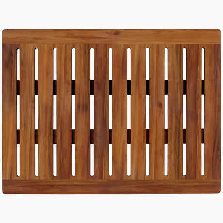 Acacia Wood Shower Mat 24x18 Inches by Demigo, Luxury Bath Mat Non Slip for Bathroom Bathtub Shower Spa Garden Home, Wooden Floor Mat Square Large for Outdoor and Indoor Demigo