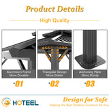 HOTEEL 10x12 Hardtop Gazebo Hot Tub Gazebo with Flame-Retardant Curtain Netting, Heavy Duty Pavilion with Galvanized Steel Double Roof, Aluminum Frame Outdoor Canopy for Patio and Party (Upgraded 3.0) Hoteel