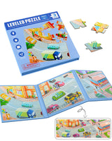 Magnetic Puzzles for Kids Ages 4-8, 3 in 1 Magnet Jigsaw Puzzle Book, Kids Travel Puzzles Car Road Trip Activities Toys, Learning Magnet for Road Trip (Transportation) Unistylar