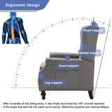 SAMERY Wingback Recliner Chair with Massage and Heat- Accent Chair Push Back Chair for Living Room Bedroom, Tufted Comfy Reclining Arm Chair Sofa, Reading, Napping SAMERY