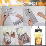 Lightess Mason Jar Wall Lights with Remote Control, Rustic Bedroom Wall Decor, Hanging Battery Powered Jar Sconce with LED Fairy Lights for Farmhouse Decor, SYA11 (Set of 2) Lightess