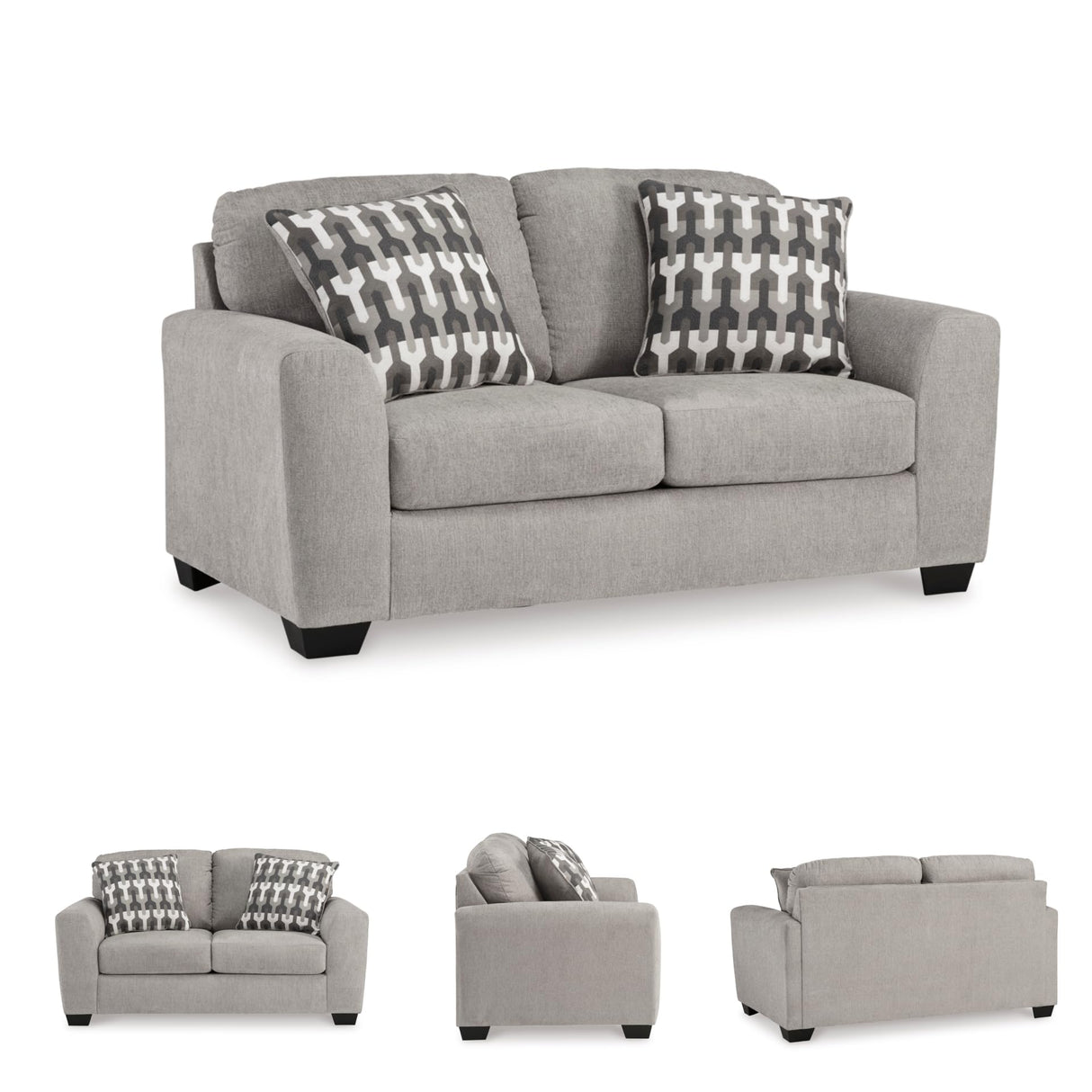 Signature Design by Ashley Avenal Park Casual Loveseat with 2 Toss Pillows, Light Gray Signature Design by Ashley