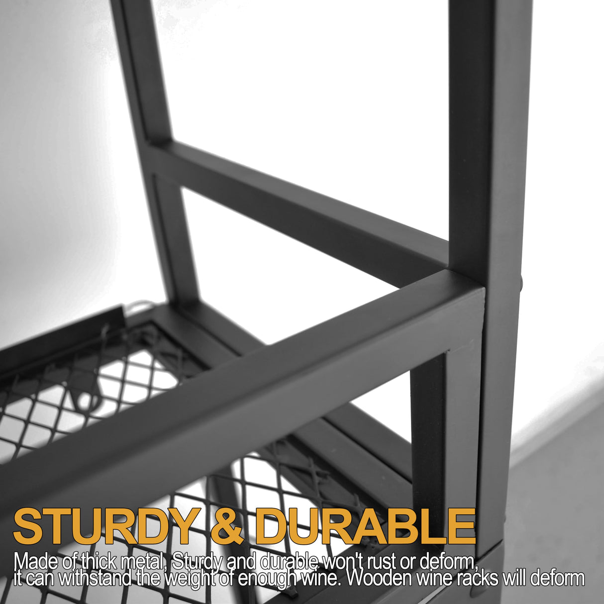 Large Heavy Duty 59in Wine Rack with LED Wall Mounted Bottle Glass Holder Under Shelf, 3-Tiers Liquor Floating Shelves Display Storage Organizer Hanging Long Stemware Goblet Metal for Home Bar GWLQRTXV