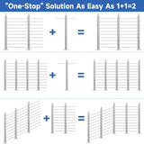 Gyykzz One-Stop Cable Railing Post Kits, 4Pack Brushed Finish Level Drilled Line Post 36", Adjustable Top Cable Railing System Including 4 Railing Posts, 160ft Cable, 10 Set Terminal, 80 Cable Sleeves Gyykzz