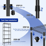 Homtell Adjustable 6-Tier Heavy Duty Wire Shelving Rack, 14" D x 24" W x 71" H Storage Shelves with Wheels, 750 lbs Capacity Rolling Metal Shelving for Garage, Pantry, Kitchen, Closet Homtell