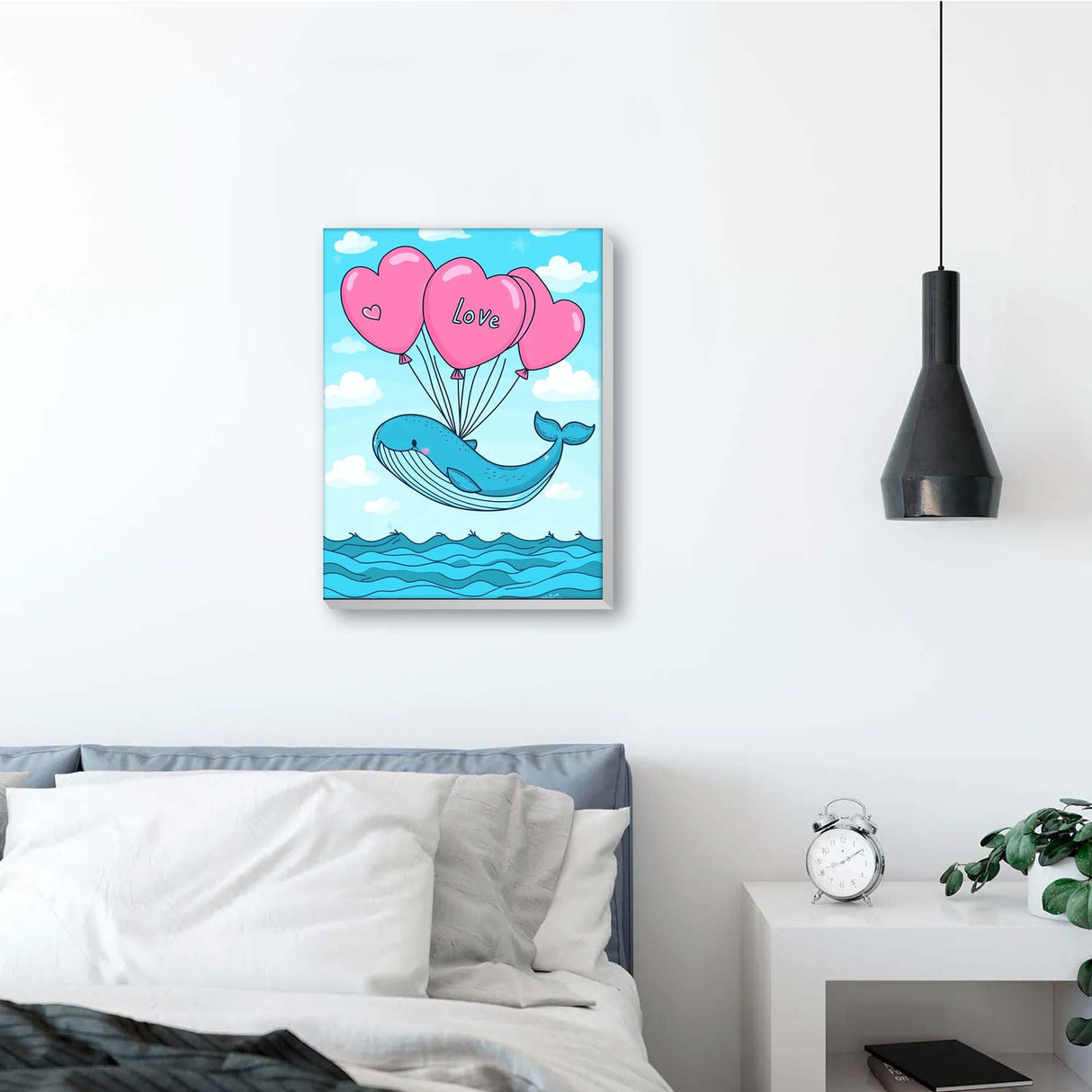 Reofrey Framed Paint by Numbers Kit for Adults & Beginner - 8x12 Inch Canvas Valentine's Day Paint by Numbers - Dolphin Educational & Creative Art Set for Beginners - Perfect for Home Wall Decoration Reofrey