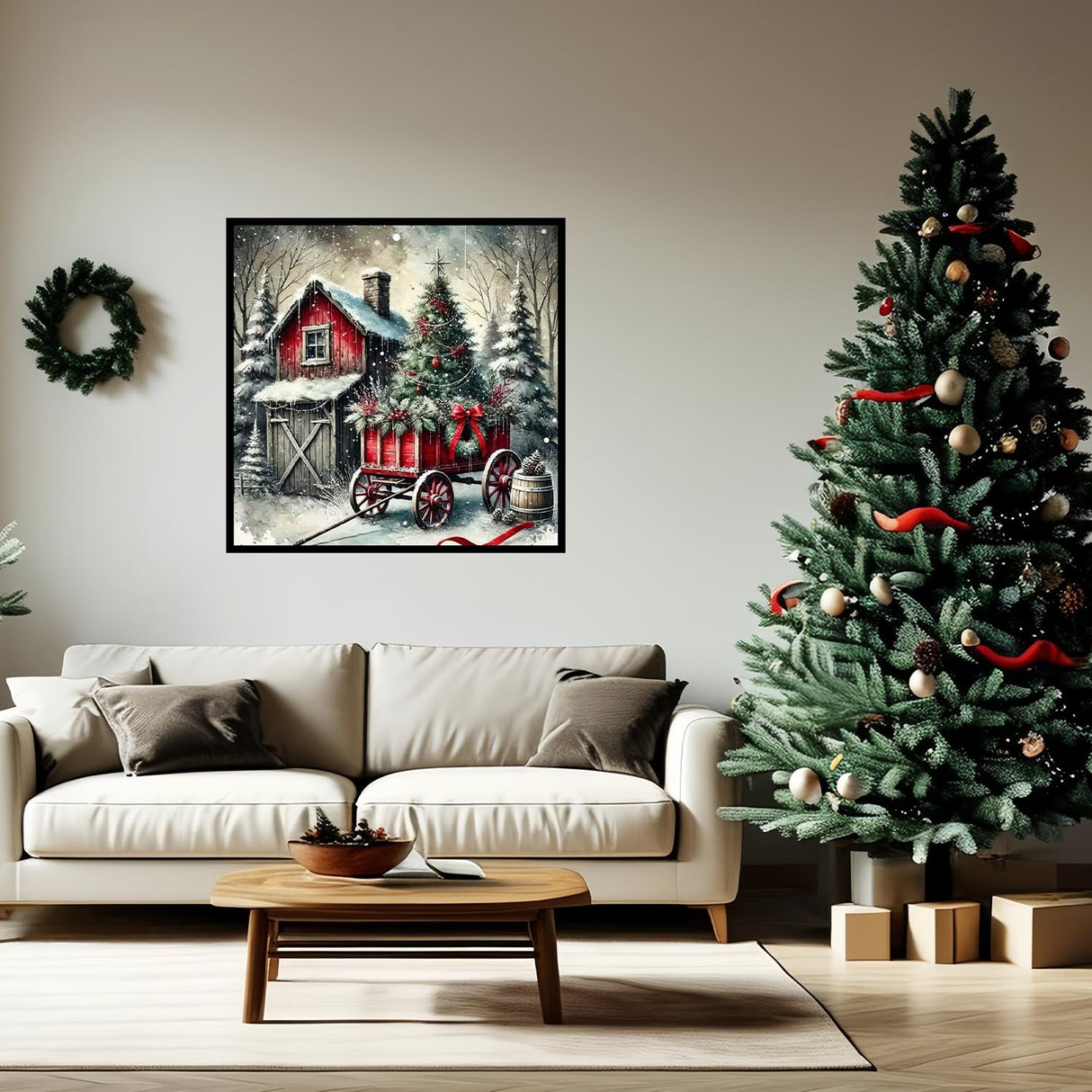 JYXSJYYD 5D DIY Christmas Diamond Art Kits for Adults,Winter House The Diamond Paintings Kits for Beginners,Paint by Diamonds Dot Full Drill Gem Art Crafts,Home Wall Decoration 13.8x13.8 inches. JYXSJYYD