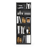 FURINNO JAYA Simply Home 5-Shelf Bookcase, 5-Tier, Black Furinno