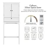 Spirich Over The Toilet Storage Cabinet, Bathroom Above Toilet Storage Cabinet with Doors and Adjustable Shelves, White Spirich