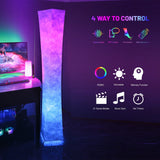 LEONC 61" Soft Light Floor Lamp for Game Room and TV, RGB Color Changing LED, Tyvek Fabric Shade, Smart App Control, Compatible with Alexa & Google Home, Music Sync and Multi Scene Modes,Floor Lamp LEONC Design