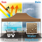 BenefitUSA 15'x10' Pop Up Canopy Top Canopy Tent Replacement Top Gazebo Tent Cover (Brown) BenefitUSA