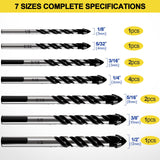 12-PCS Masonry Drill Bit Set & Concrete Drill Bit Set, 1/8 to 1/2 inch Professional Carbide Drill Bits Tip for Glass, Tile, Brick, Cement Concrete Plastic Wood etc. Masonry Drill Bits Set by DYRECELVE DYRECELVE
