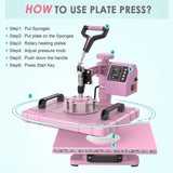 Slendor 5 in 1 Heat Press Machine 12x15 Inch T-Shirt Pressing Machine 360° Swing Away Sublimation Heat Press Digital Heat Transfer with 11OZ Tumbler Press, Multifunction Combo for Hat Cap Mug Plate Slendor