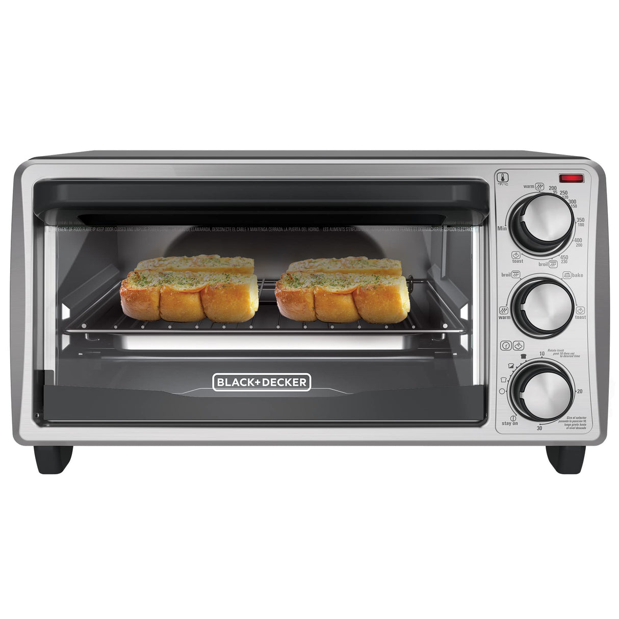 BLACK+DECKER 4-Slice Toaster Oven, Even Toast Technology, Fits a 9" Pizza, Black BLACK+DECKER