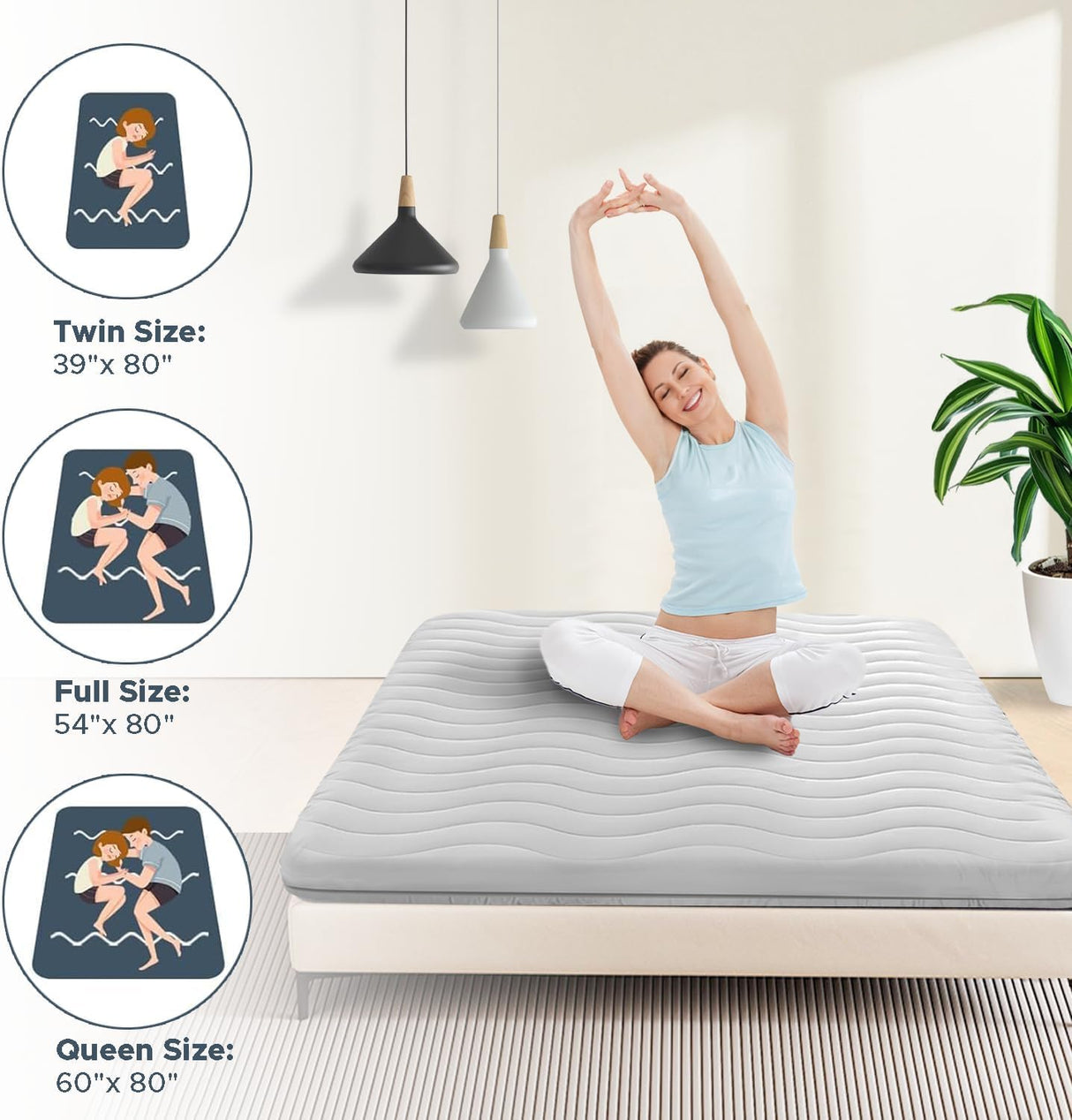 Japanese Floor Mattress, 100% High Density Comfortable Foam, 4" Thicken Foldable Mattress Tatami Mat Sleeping Pad, Ideal for Comfort and Support, Kids Floor Lounger Pillow Bed Sofa (Twin） SCHNAUZER HOME