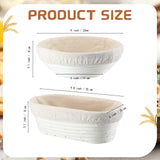 Nuanchu 4 Pcs Proofing Basket 9 Inch Round Bread Proofing Basket 10 Inch Oval Rattan Baking Bowl for Sourdough Bread Baking Home Bakers Nuanchu
