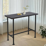 BOKKOLIK 41.3inch Height Industrial Bar Table Rustic Pipe Design Kitchen Dining Table Farmhouse Office Meeting Computer Desk for 4-5 People Bistro Cafe Tables Rectangle BOKKOLIK