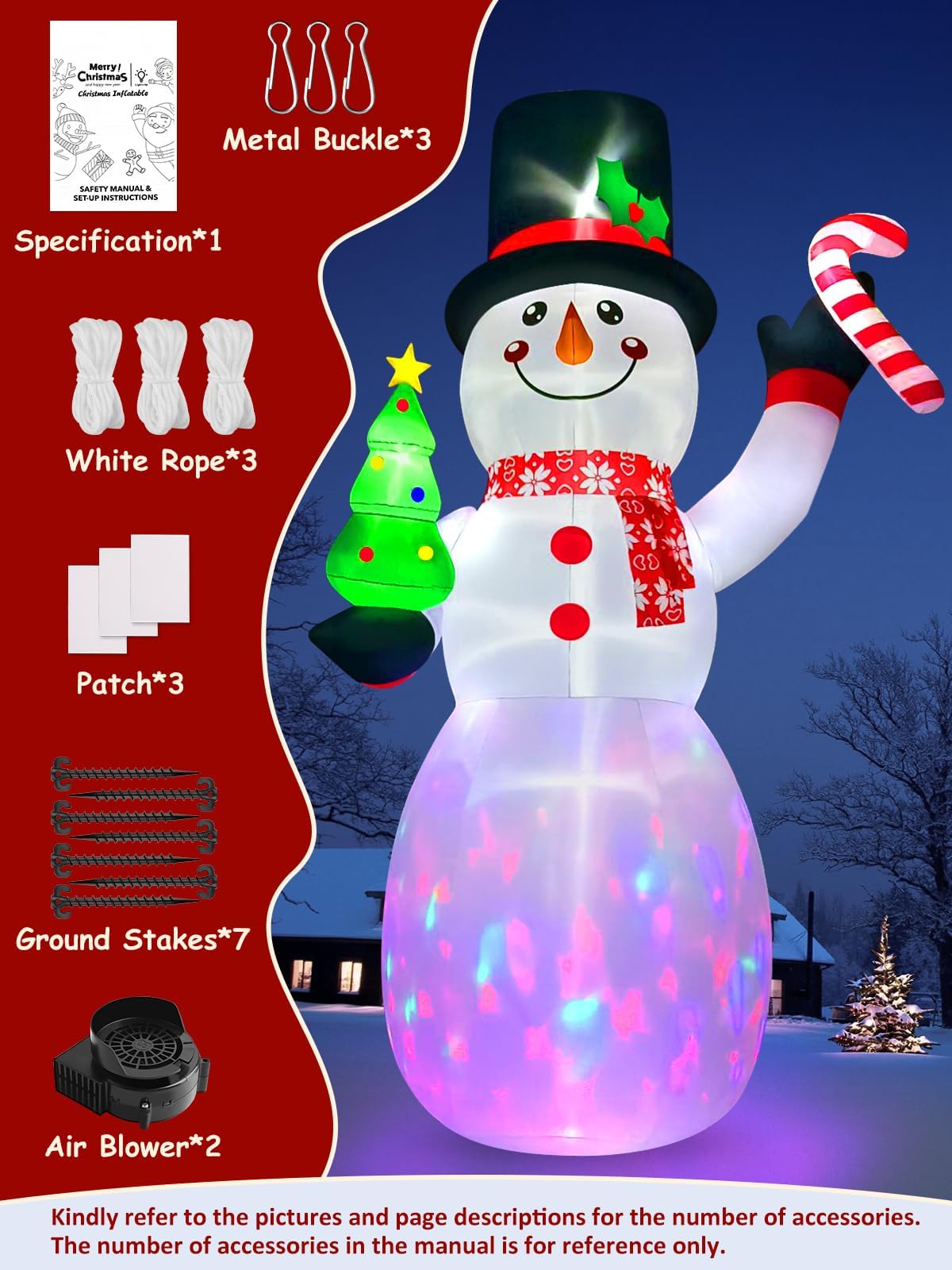 Kalolary 20 FT Christmas Inflatables Snowman Christmas Outdoor Decorations Blow Up Yard with Built-in LEDs for Indoor Outdoor Decor