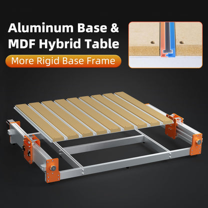 FoxAlien XE-PRO 8040 Extension Kit with Upgraded Hybrid Spoilboard for X-axis, Compatible with XE-PRO CNC Router Machine - WoodArtSupply