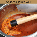 SWJLR 18.3" Removable Rubberwood Long Handle BBQ Mop 4 Pcs Pure Cotton Replacement Brush Heads 2 Pcs Food Grade Bristle BBQ Brush for Sauce Suitable for Grilling and Smoking Steaks SWJLR