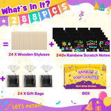 FUNNYB&G Rainbow Scratch Art Party Favors for Kids：288 PCS Scratch Paper Art Craft Kit Girls Boys Back To School Gifts for Kids Students Bulk Birthday Classroom Prizes Goodie Bags Stuffers Mini Notes FUNNYB&G
