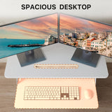 JOY worker Standing Desk Converter, 32" Wide Height Adjustable Sit Stand Up Desk Riser with Keyboard Tray, Desktop Workstation Riser for Home Office Computer Laptop, Particle Board, White JOY worker