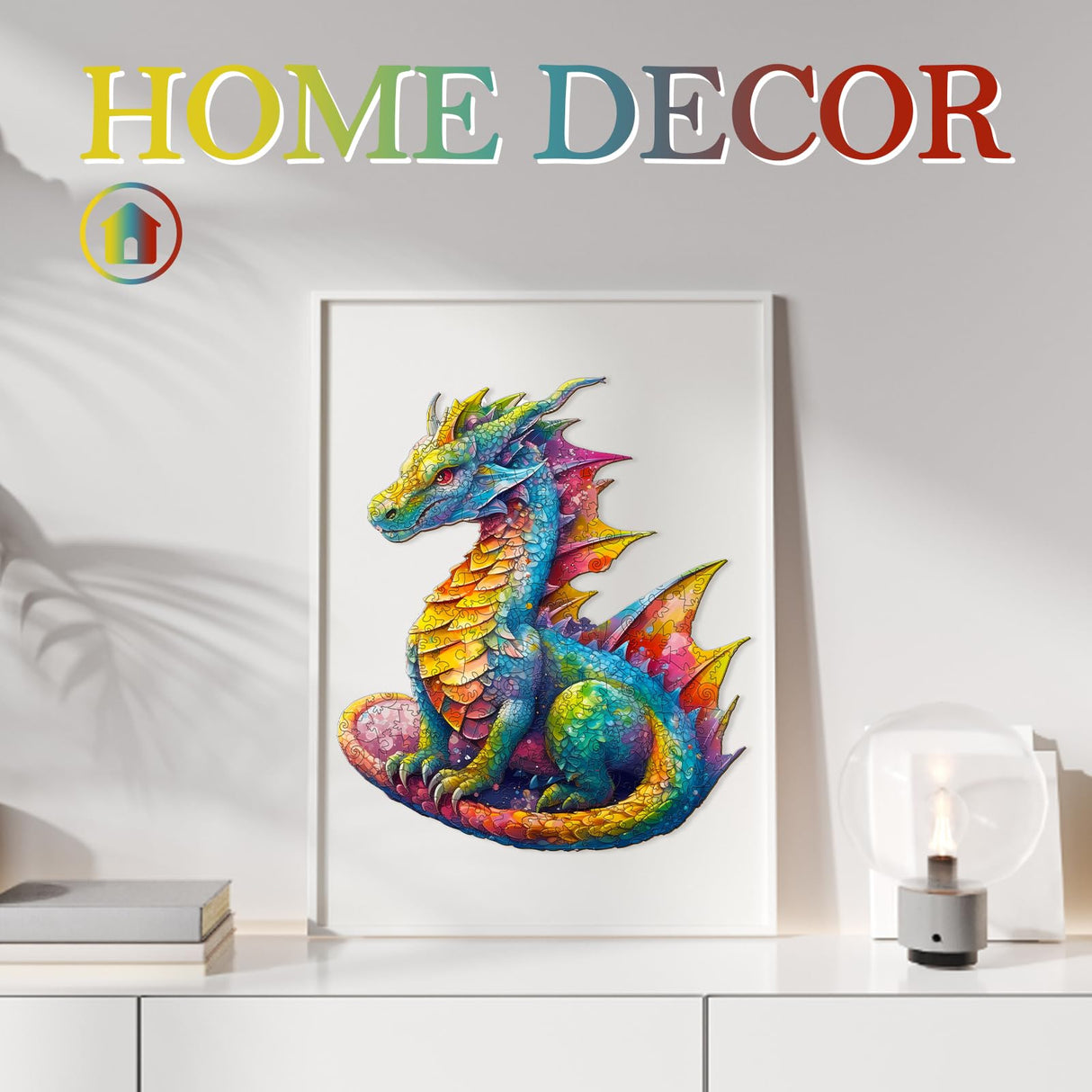 KAAYEE Wooden Jigsaw Puzzles-Wooden Puzzle Adult Unique Shape Advanced Dragon Wooden Jigsaw Puzzle for Adult, Family Puzzles 12.2 * 10.5in 200pcs KAAYEE