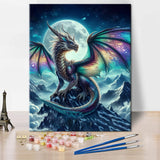 Dragon Paint by Numbers Kit for Adults, Animals Oil Painting Kit, Moon and Mountain Adult Paint by Number Kits on Canvas DIY Acrylic Painting for Beginners, 16"x20"(Frameless) TUMOVO