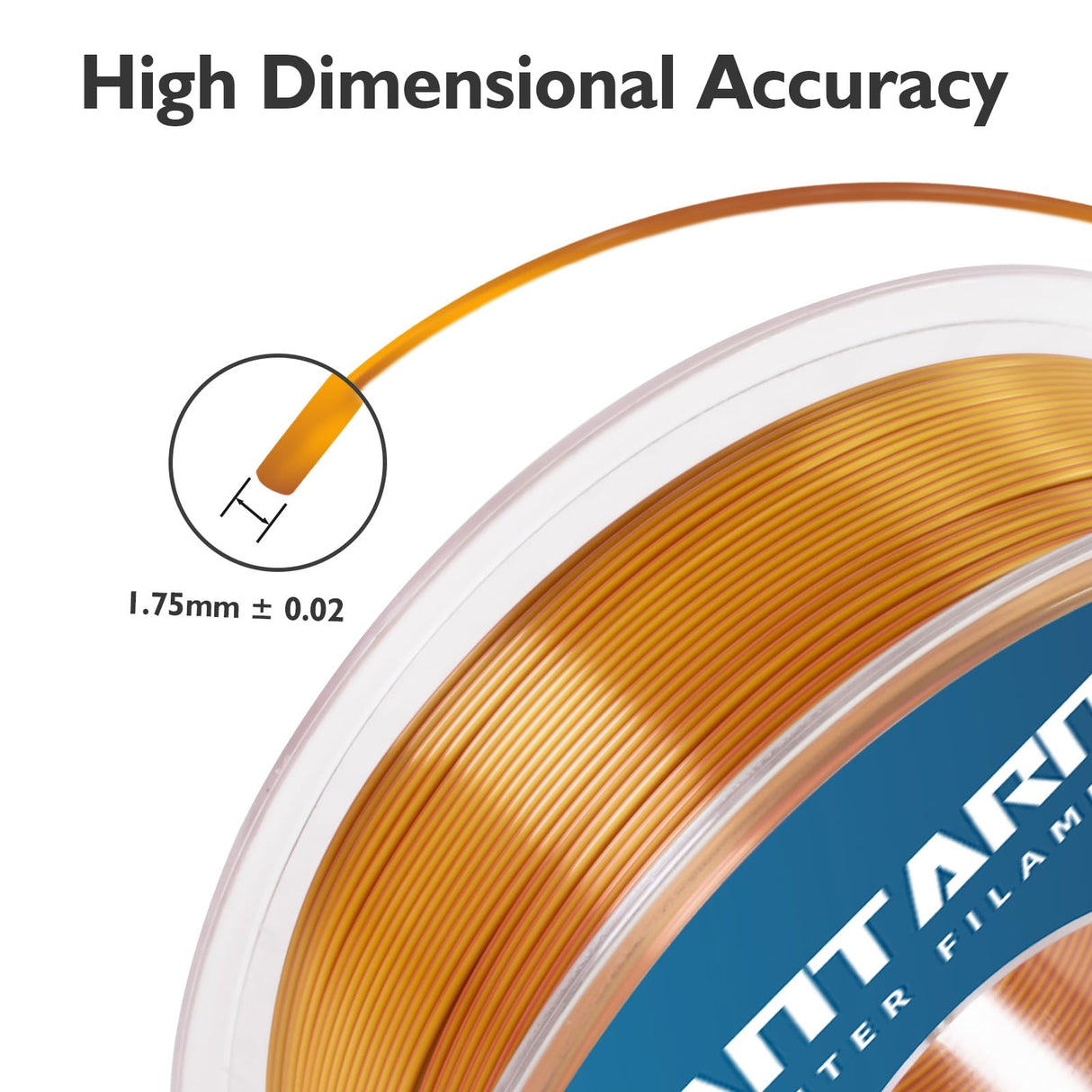 GIANTARM Dual Color PLA Filament, Silk PLA Filament 1.75mm +/-0.02mm,1KG Spool(2.2lbs) Vacuum Packaging, 3D Printing Filaments Fit Most FDM Printer GIANTARM